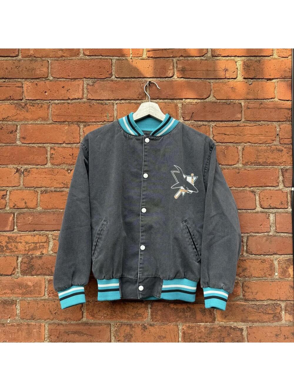 Vintage San Jose sharks kids bomber jacket 90s youth medium
